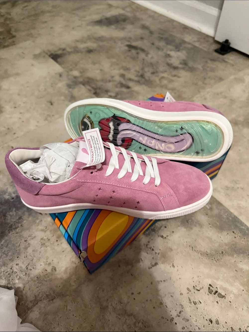 Cosmic Pink Halo Suede Low-Top Women's Sneakers - White Sole